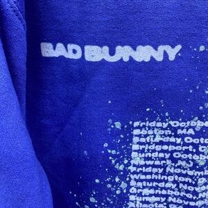 Bad Bunny Tour 2019 Concert Hoodie Blue